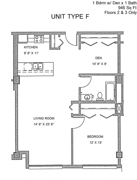 Residences at Capitol Heights Apartment 2D floor plan - Lafayette